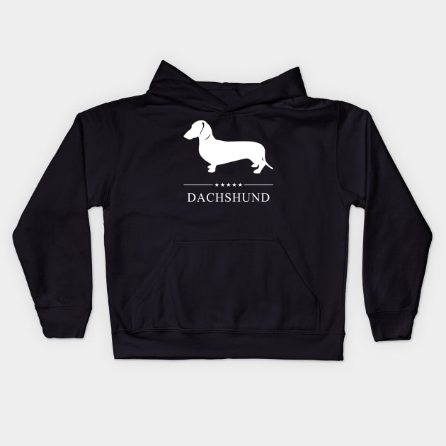 Smooth Dachshund Dog White Silhouette Kids Hoodie by millersye